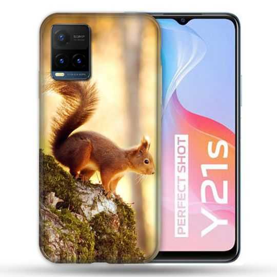 Coque Pour Vivo Y21 / Y21S / Y33S Animal Ecureuil Bois