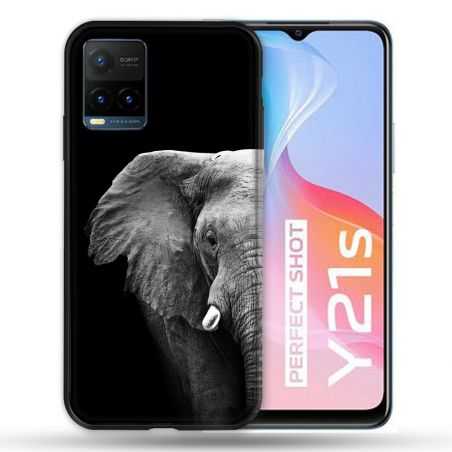 Coque Pour Vivo Y21 / Y21S / Y33S Animal Elephant Noir