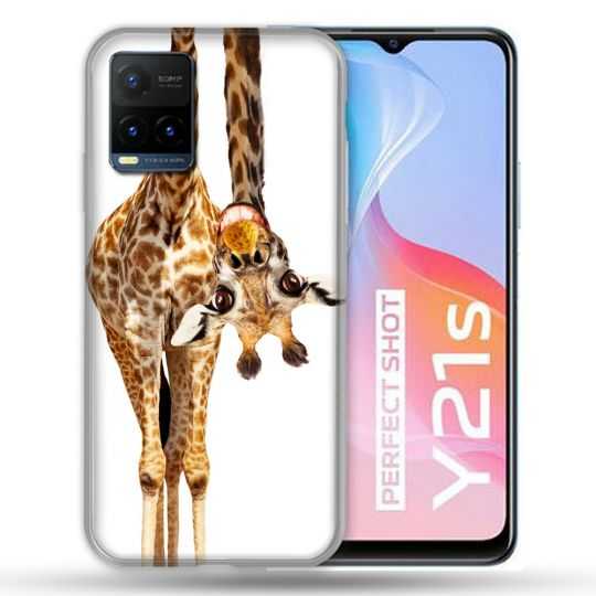Coque Pour Vivo Y21 / Y21S / Y33S Animal Girafe Blanche