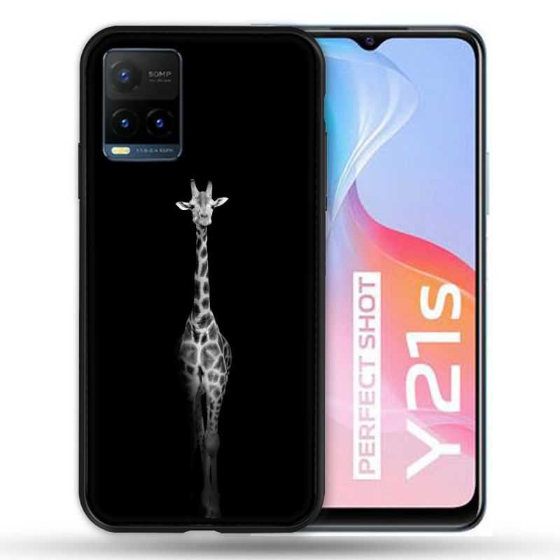 Coque Pour Vivo Y21 / Y21S / Y33S Animal Girafe Noire