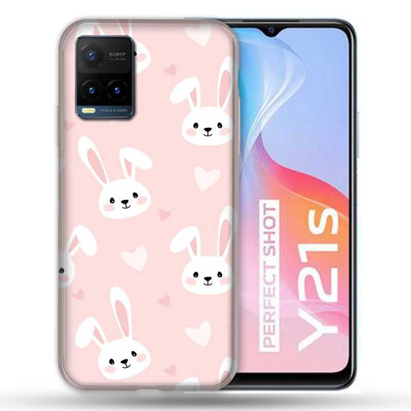 Coque Pour Vivo Y21 / Y21S / Y33S Animal Lapin Rose
