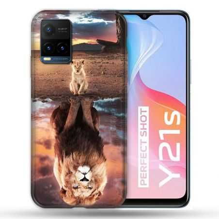 Coque Pour Vivo Y21 / Y21S / Y33S Animal Lion Reflet
