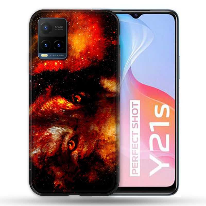 Coque Pour Vivo Y21 / Y21S / Y33S Animal Loup Espace