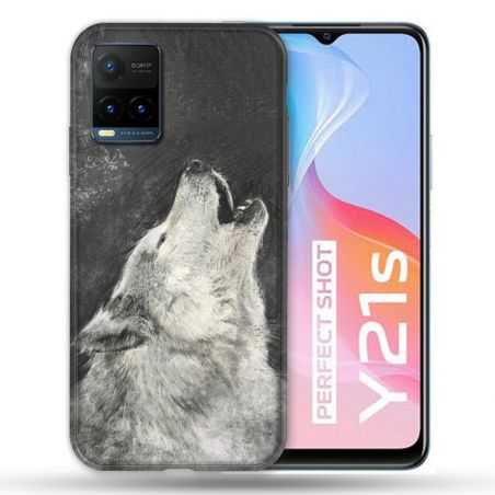 Coque Pour Vivo Y21 / Y21S / Y33S Animal Loup Hurlement