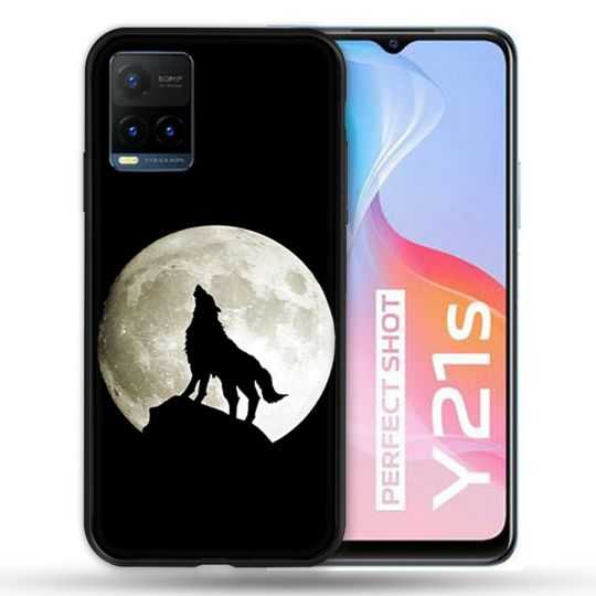 Coque Pour Vivo Y21 / Y21S / Y33S Animal Loup Noir