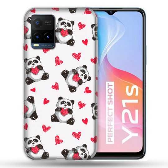 Coque Pour Vivo Y21 / Y21S / Y33S Animal Panda C?ur