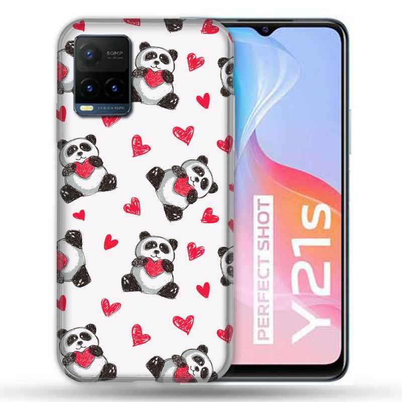 Coque Pour Vivo Y21 / Y21S / Y33S Animal Panda C?ur