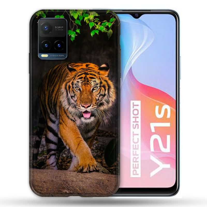 Coque Pour Vivo Y21 / Y21S / Y33S Animal Tigre Jungle