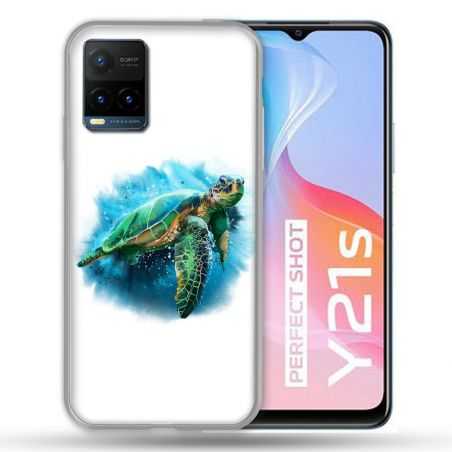Coque Pour Vivo Y21 / Y21S / Y33S Animal Tortue Blanche multicolore