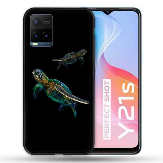 Coque Pour Vivo Y21 / Y21S / Y33S Animal Tortue Noire multicolore