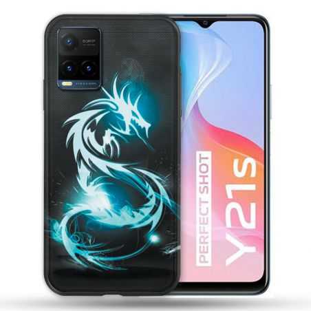 Coque Pour Vivo Y21 / Y21S / Y33S Fantastique Dragon Bleu
