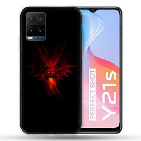 Coque Pour Vivo Y21 / Y21S / Y33S Fantastique Dragon Feu