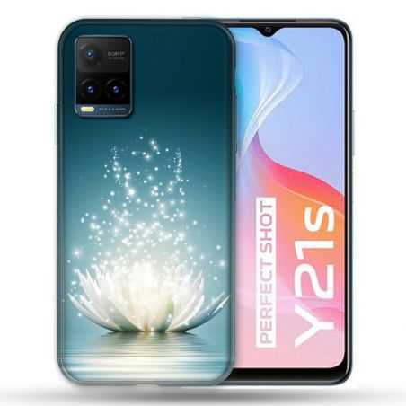 Coque Pour Vivo Y21 / Y21S / Y33S Fleur Lotus Blanc
