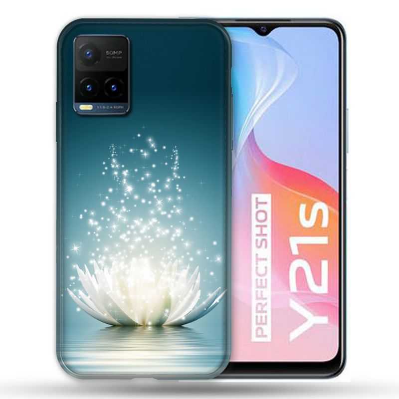 Coque Pour Vivo Y21 / Y21S / Y33S Fleur Lotus Blanc