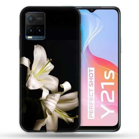 Coque Pour Vivo Y21 / Y21S / Y33S Fleur Lys Noir