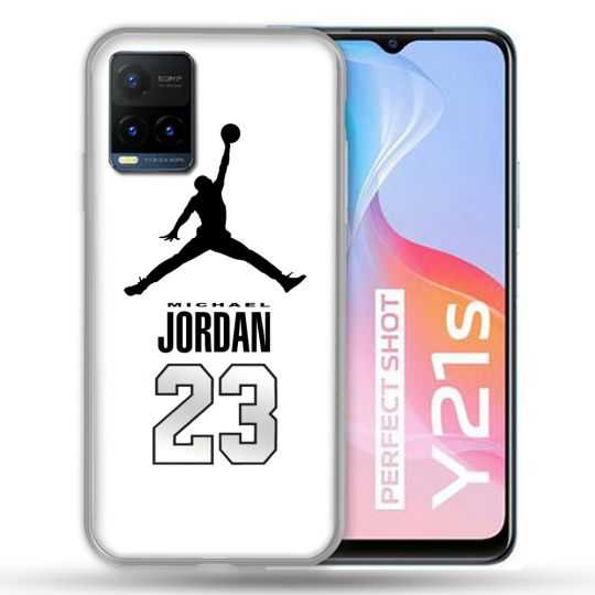 Coque Pour Vivo Y21 / Y21S / Y33S Jordan 23 Blanc