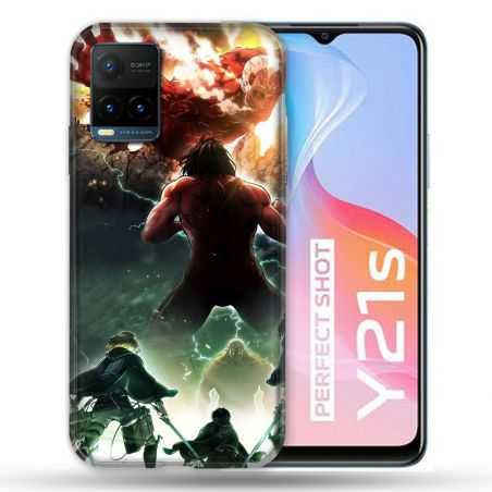 Coque Pour Vivo Y21 / Y21S / Y33S Manga Attaque Titans Combat