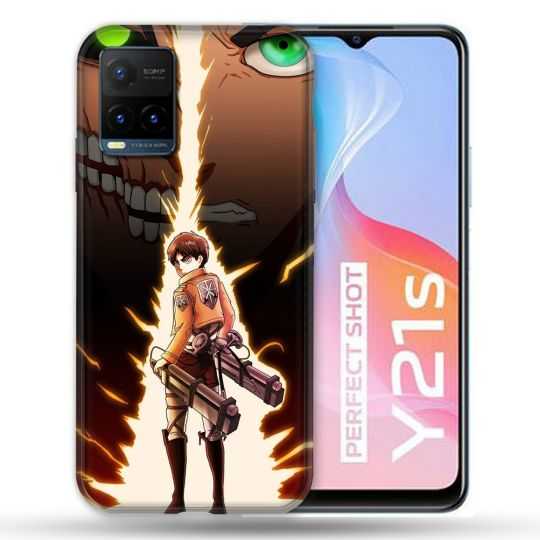 Coque Pour Vivo Y21 / Y21S / Y33S Manga Attaque Titans Eren Eclair