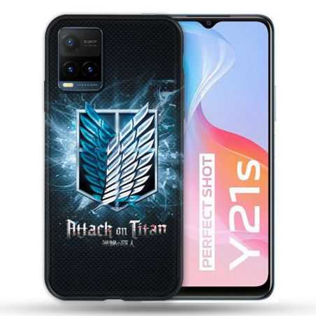 Coque Pour Vivo Y21 / Y21S / Y33S Manga Attaque Titans Noir