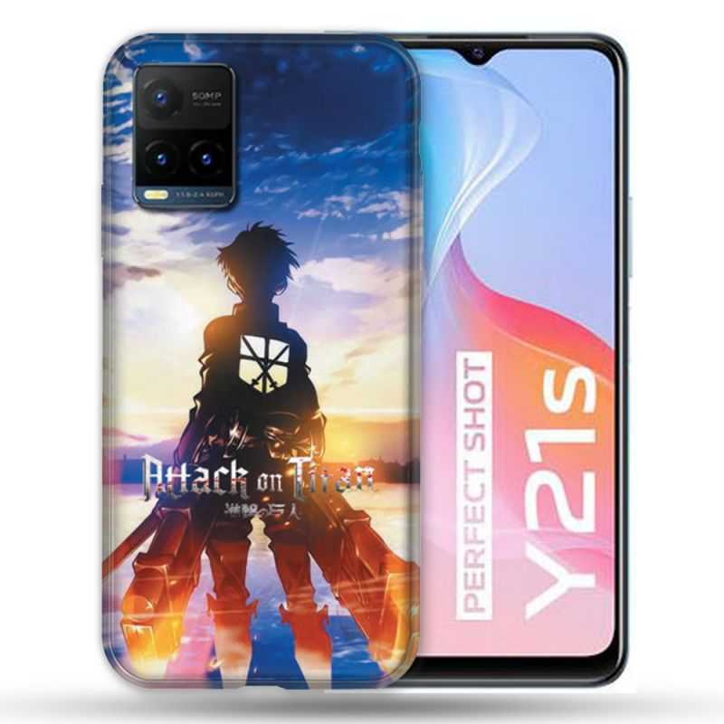 Coque Pour Vivo Y21 / Y21S / Y33S Manga Attaque Titans Soleil