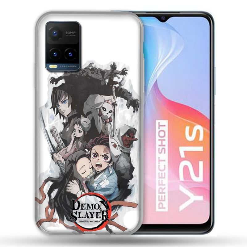 Coque Pour Vivo Y21 / Y21S / Y33S Manga Demon Slayer Blanc