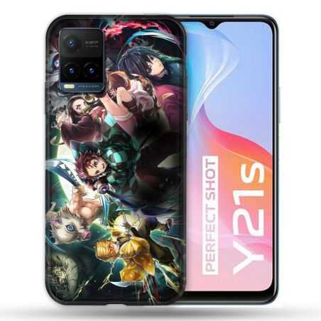 Coque Pour Vivo Y21 / Y21S / Y33S Manga Demon Slayer Groupe