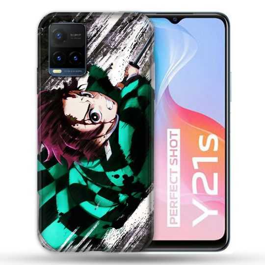 Coque Pour Vivo Y21 / Y21S / Y33S Manga Demon Slayer Tanjiro