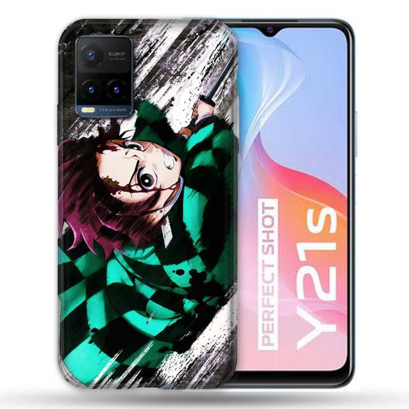 Coque Pour Vivo Y21 / Y21S / Y33S Manga Demon Slayer Tanjiro