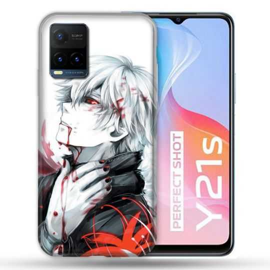 Coque Pour Vivo Y21 / Y21S / Y33S Manga Tokyo Ghoul Kaneki Blanc