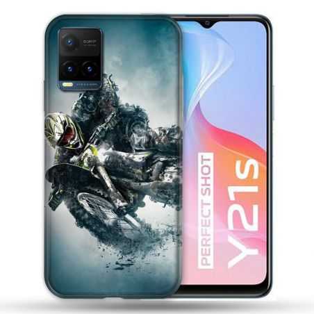 Coque Pour Vivo Y21 / Y21S / Y33S Moto Cross Ombre