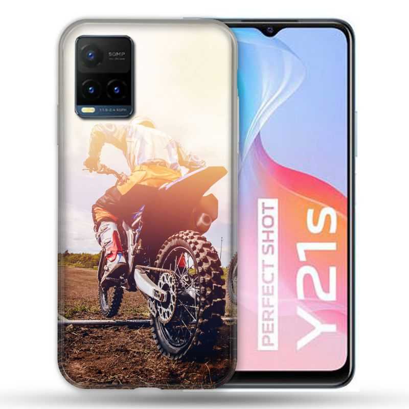 Coque Pour Vivo Y21 / Y21S / Y33S Moto Cross Soleil