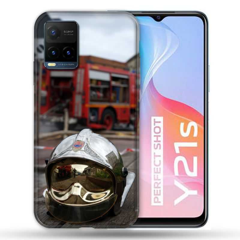 Coque Pour Vivo Y21 / Y21S / Y33S Pompier Casque Camion