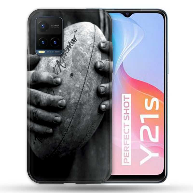 Coque Pour Vivo Y21 / Y21S / Y33S Sport Rugby Ballon Vintage
