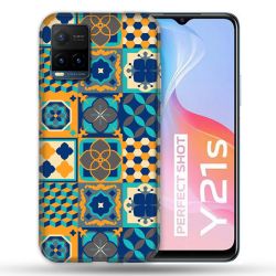 Coque Pour Vivo Y21 / Y21S / Y33S Texture Carreau Ciment Orange