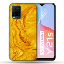 Coque Pour Vivo Y21 / Y21S / Y33S Texture Marbre Jaune
