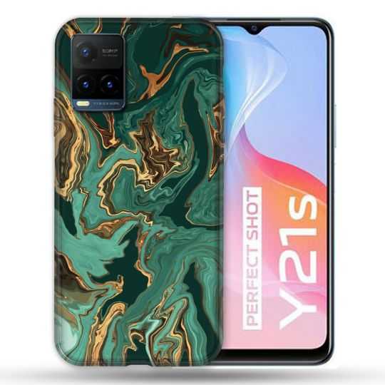 Coque Pour Vivo Y21 / Y21S / Y33S Texture Marbre Vert