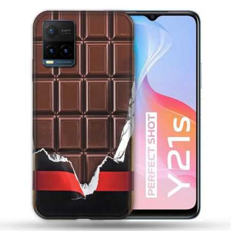 Coque Pour Vivo Y21 / Y21S / Y33S Texture Trompe Oeil Chocolat