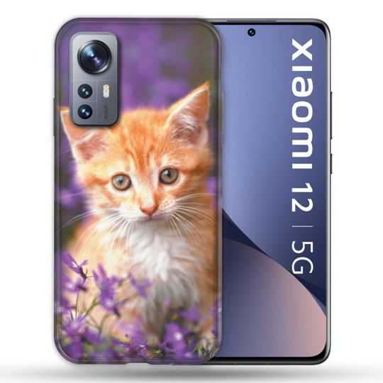 Coque Pour Xiaomi 12 Animal Chat Violet