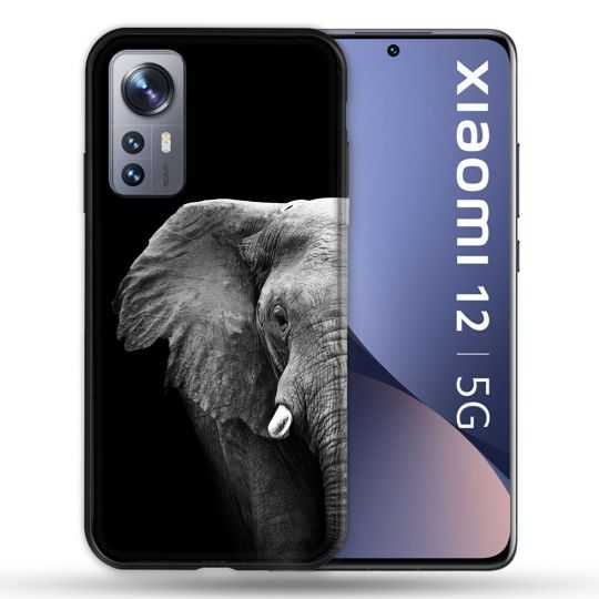 Coque Pour Xiaomi 12 Animal Elephant Noir