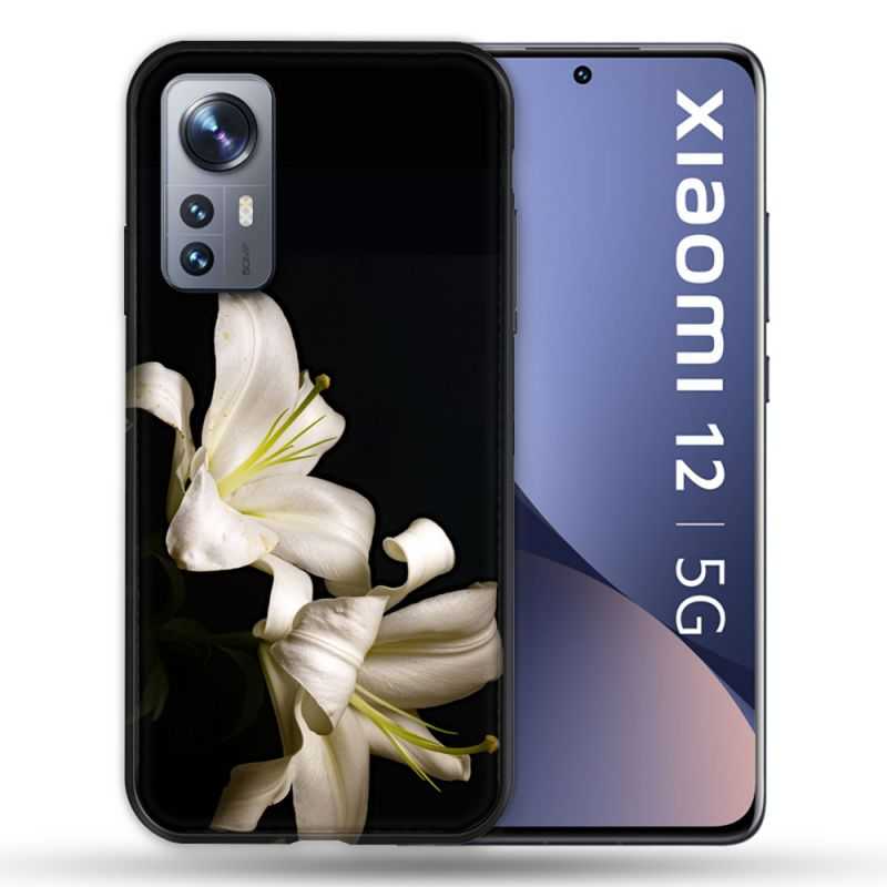 Coque Pour Xiaomi 12 Fleur Lys Noir