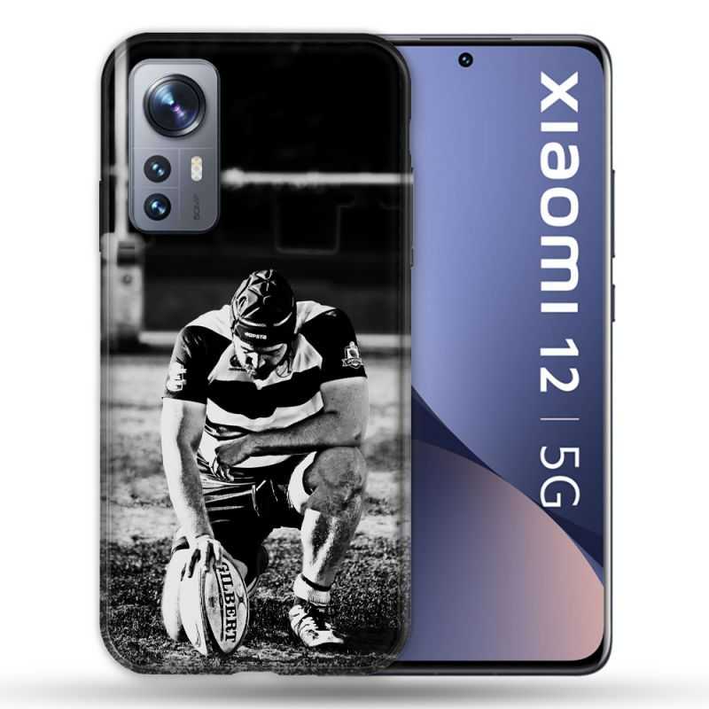 Coque Pour Xiaomi 12 Sport Rugby Noir Blanc