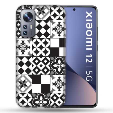 Coque Pour Xiaomi 12 Texture Carreau Ciment Noir