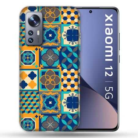Coque Pour Xiaomi 12 Texture Carreau Ciment Orange