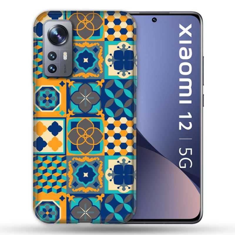 Coque Pour Xiaomi 12 Texture Carreau Ciment Orange