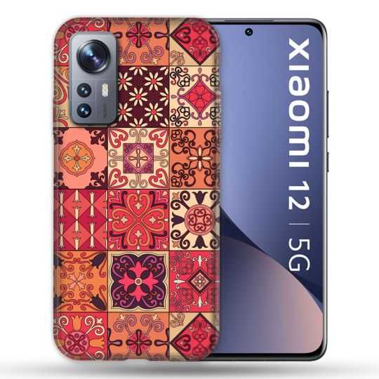 Coque Pour Xiaomi 12 Texture Carreau Ciment Rouge