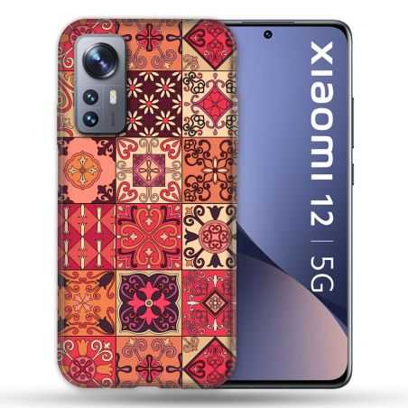 Coque Pour Xiaomi 12 Texture Carreau Ciment Rouge