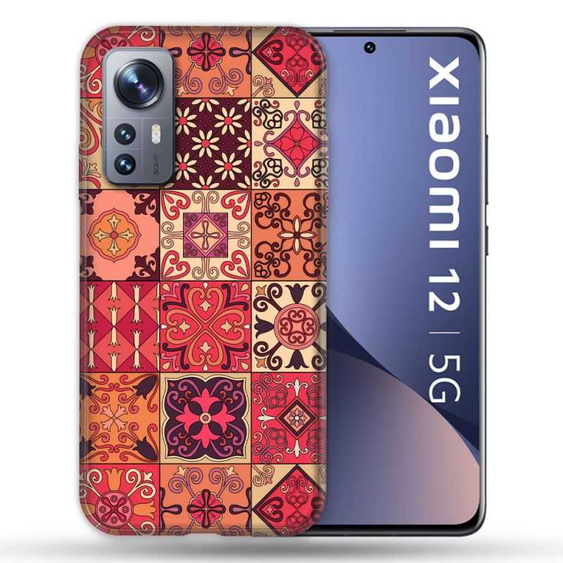 Coque Pour Xiaomi 12 Texture Carreau Ciment Rouge