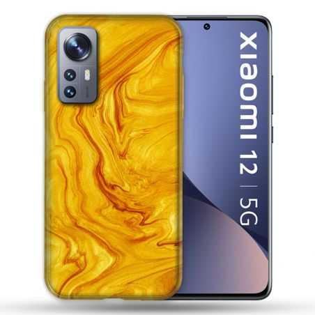 Coque Pour Xiaomi 12 Texture Marbre Jaune