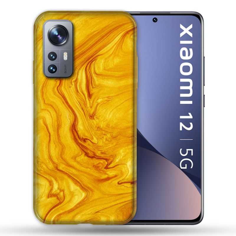 Coque Pour Xiaomi 12 Texture Marbre Jaune