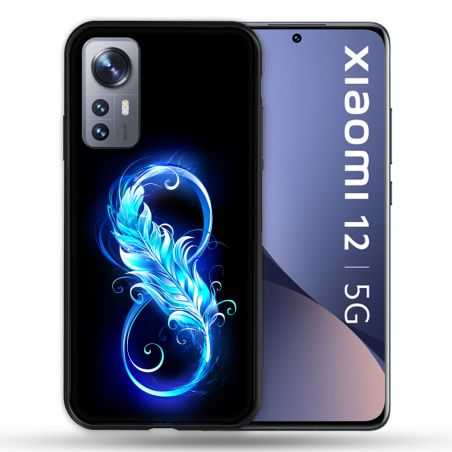 Coque Pour Xiaomi 12 Texture Plume Infini Bleu
